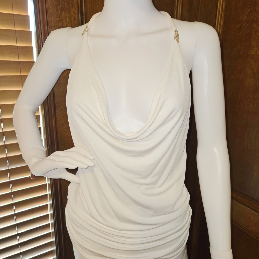 SOLD - Roberto Cavalli White Halter Top